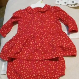Girls holiday red dress two piece sz 3m